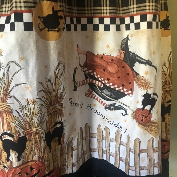 🧡 Rare Vintage Handmade Halloween Witch Black Cat Pumpkin Harvest Dress M‼️FINAL - Picture 4 of 9